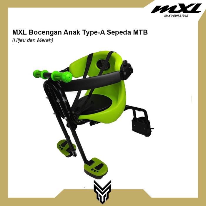 Gambar MXL Boncengan Sepeda Depan Anak Tipe A Front Child Seat Stainless MTB - Green dari MXL Sports Indonesia undefined Tokopedia
