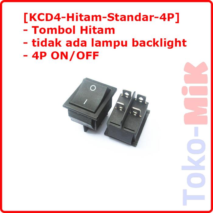 Gambar KCD4 4 Pin 4P Rocker Switch Saklar Power ON OFF Standar 220V NO LED - Hitam dari Toko-MIK undefined Tokopedia