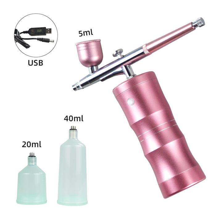 Gambar Airbrush Kit Air Brush Spray Gun Mini Kompresor Portable Set - Pink dari Crazie Bakers Baking Tools undefined Tokopedia