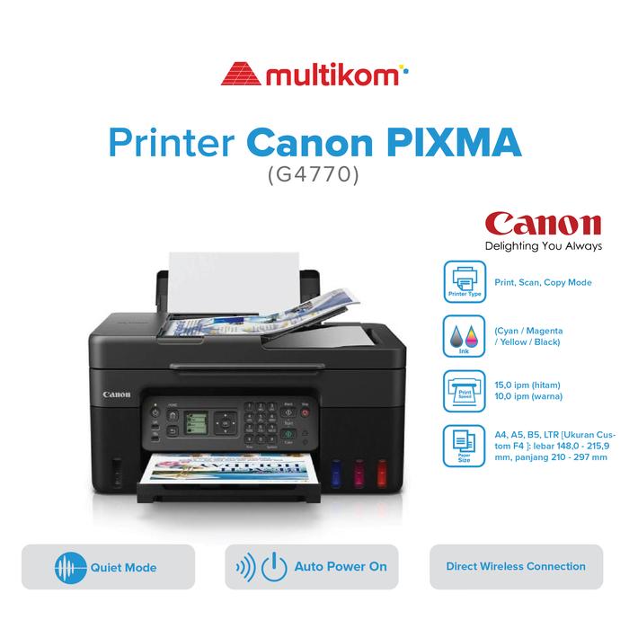 Gambar Printer Canon PIXMA G4770 WIFI Wireless Print Scan Copy Fax ADF dari MULTIKOM ID undefined Tokopedia