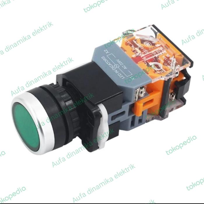 Gambar illuminated Push Button Led 220vac 22mm Self Return LA38-11DN 24vdc - Hijau, 24VDC dari Aufa Dinamika Elektrik undefined Tokopedia