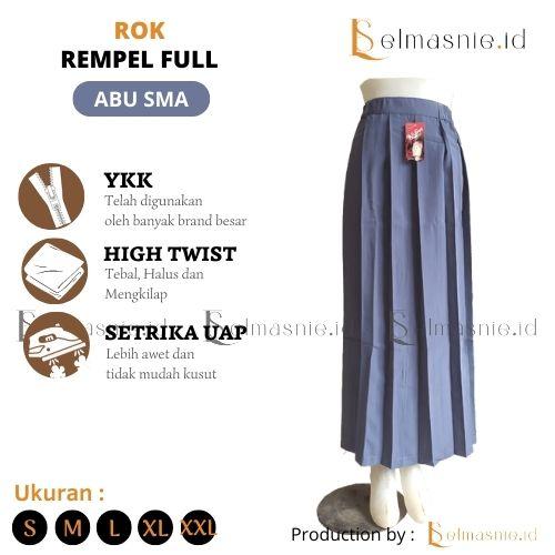 Gambar rok sekolah rempel full smp sma seragam sekolah rok panjang rempel ful - ABU SMA, S dari Ummah Hijab_NEW undefined Tokopedia