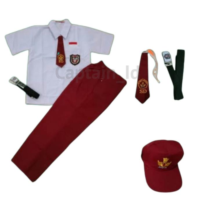 Gambar Seragam Sekolah SD Fullset Atasan Pendek Bawahan Panjang Fullset - Cowok, Kelas 3 dari Captain Id undefined Tokopedia