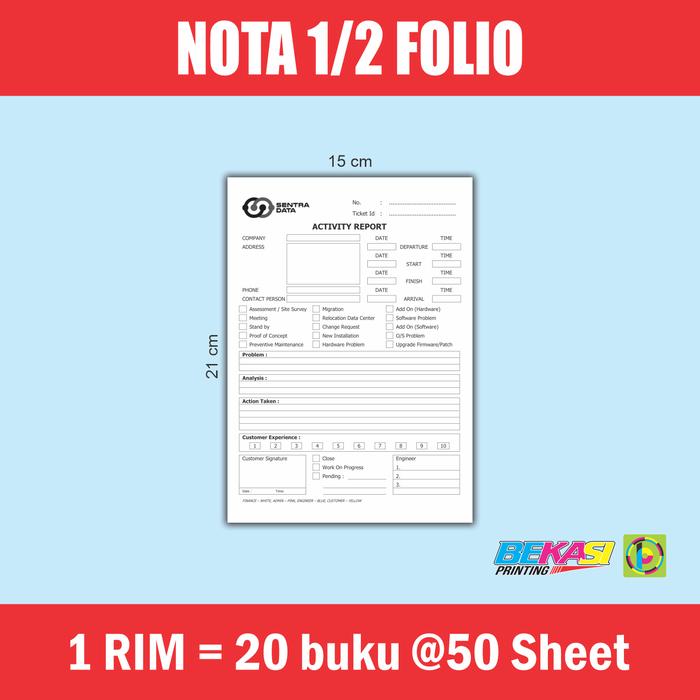 Gambar Cetak Nota Bon Invoice 6 Rangkap / Ply - Carbonless Tanpa Karbon - 1/2 F4, Cacah+Nomorator dari Bekasi Printing Utama undefined Tokopedia