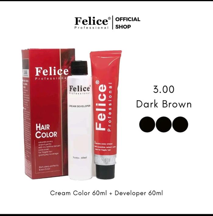 Gambar Felice Professional - Merah - Hair Color - MIX COLOR - 3/00-DarkBrown dari Beauty BS store undefined Tokopedia