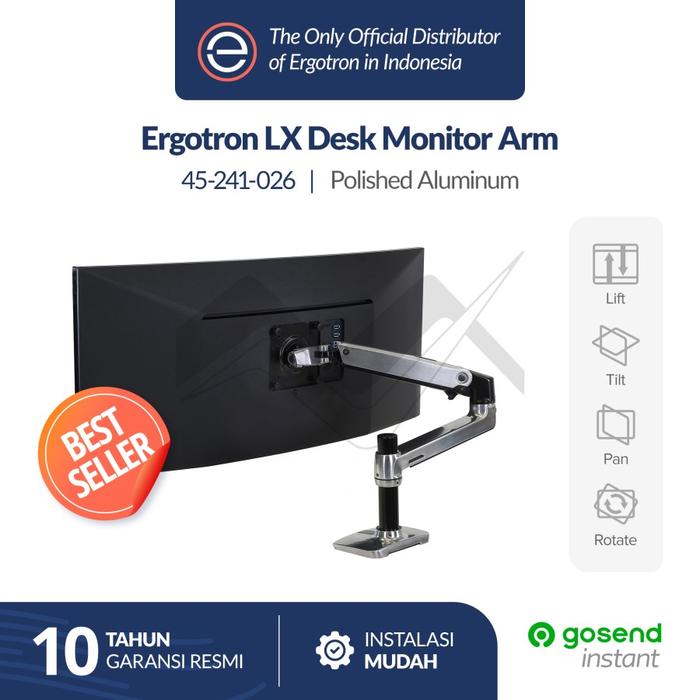 Gambar Ergotron LX Desk Monitor Arm (GARANSI PABRIK 10 TAHUN) dari Ergotron Indonesia undefined Tokopedia