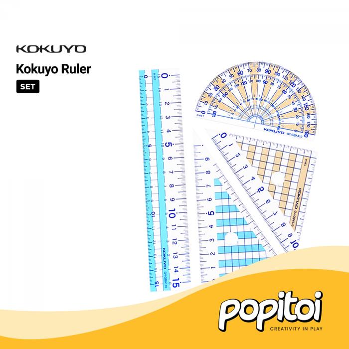 Jual KOKUYO R-PET Ruler Straight | Protractor Triangle Set - TRIANGLE ...