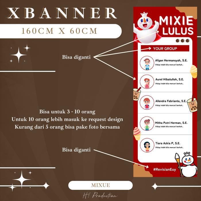 Gambar X Banner Wisuda PART 1 | Banner Sidang - Mixue, STAND BIASA dari Hi Apparel undefined Tokopedia