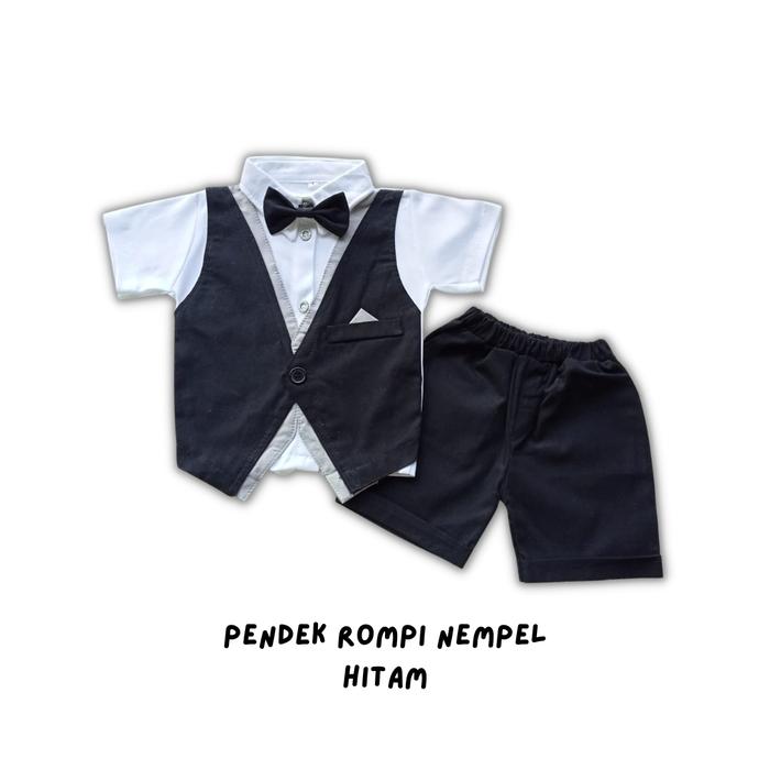 Gambar tuxedo anak laki laki celana pendek baju kondangan anak RN cowok - Hitam, size 1 dari Bigbearbabyshop undefined Tokopedia