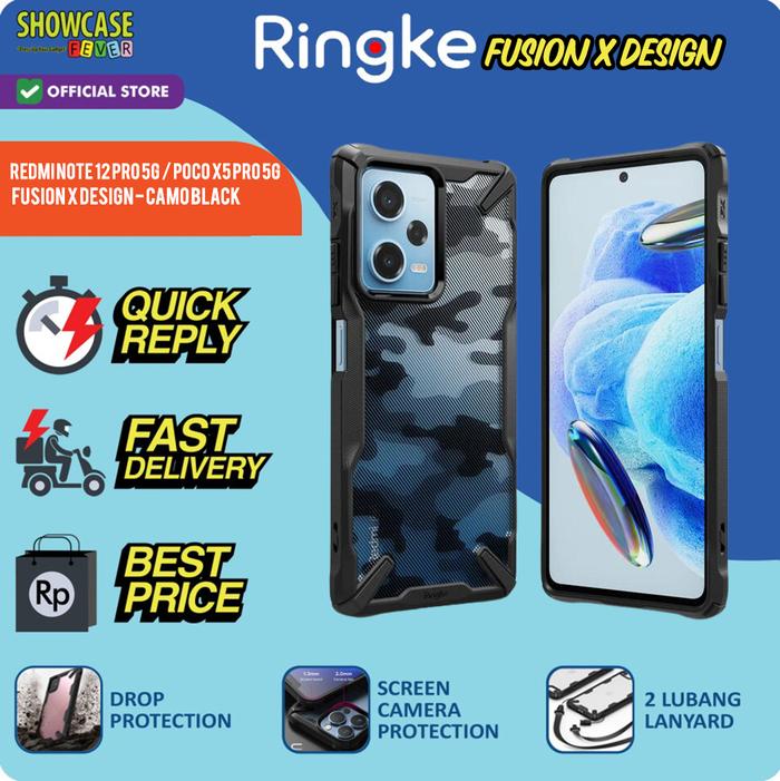 Gambar Ringke Compatible For Redmi Note 12 Pro 5G / Poco X5 Pro 5G Fusion X Anti Crack Tipis - Camo Black dari ShowcaseFever undefined Tokopedia