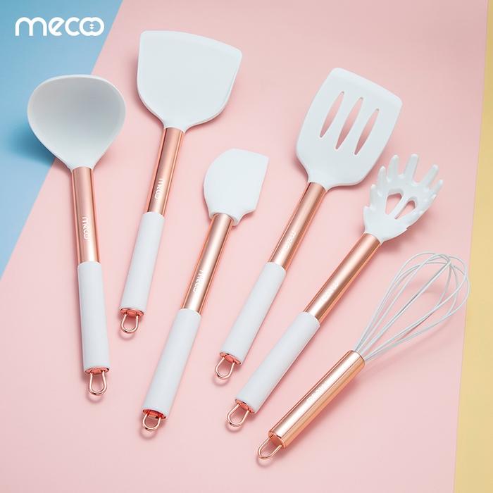 Gambar MECOO SPATULA SET Most Aesthetic 6in1 Antibacterial With Storage Rack - MILKY WHITE dari Toko Pusat Perabot Semarang undefined Tokopedia