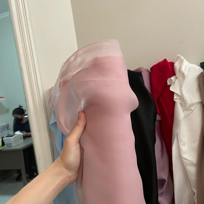 Gambar Bahan Kain Organza Polos Organdi Kain Kaca Per Setengah Meter Warna Turkish Blue - Rosegold dari Bahan Kebaya_NEW undefined Tokopedia