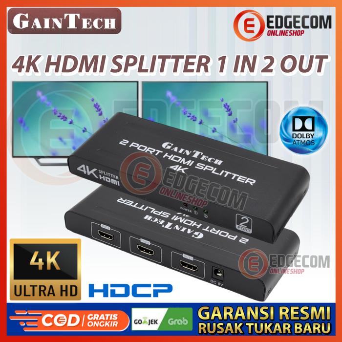 Gambar HDMI SPLITTER 8 PORT GAINTECH - 2 PORT SPLITTER dari Edgecom undefined Tokopedia