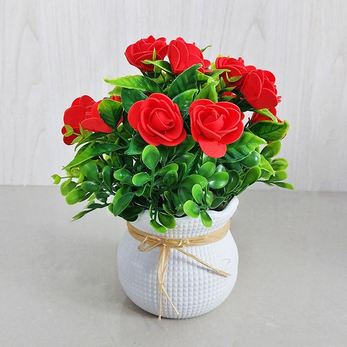 Gambar Tanaman Hias Plastik Pot Bunga Mawar Artificial Dekorasi Rumah Ornamen - Merah dari UNICO.indonesia undefined Tokopedia