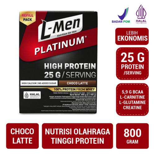 Gambar L-Men Platinum 800 gr Whey Protein with Isolate Lmen Choco Latte - Refill Choco dari Sancho's undefined Tokopedia