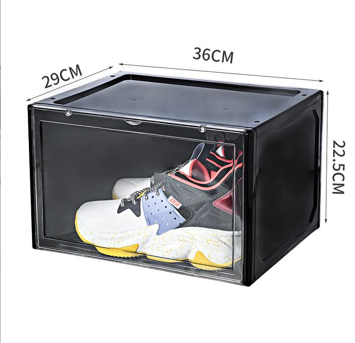 Gambar Kotak Sepatu Transparan Besar TEMPAT SEPATU KOTAK PENYIMPANAN SEPATU - BLACK AJSHOEBOX dari Beauty_GOLD undefined Tokopedia