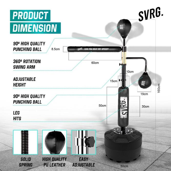 Gambar SVRG. Boxing Speed Trainer - Punching Bag - MMA Training Set - Boxing Trainer, One size dari SVRG Store undefined Tokopedia