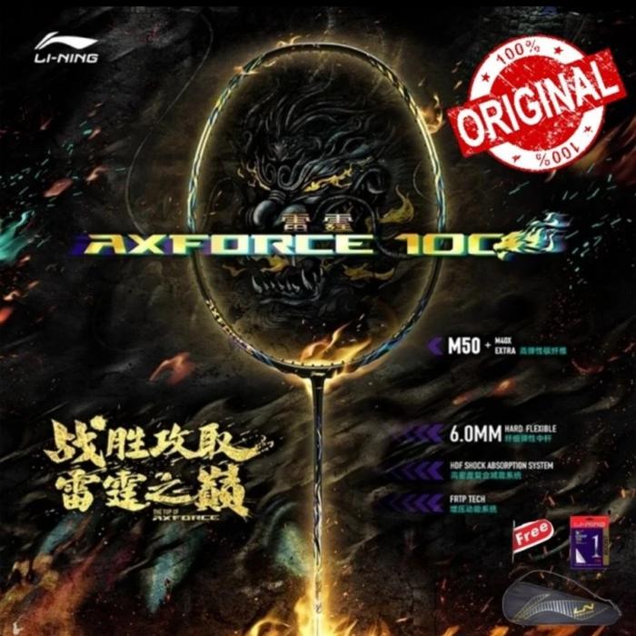 Gambar Raket Badminton Lining Ax Force 100 AxForce Original Extra Slim Shaft dari Badminton Corner undefined Tokopedia