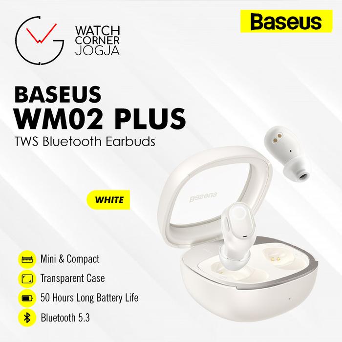 Gambar BASEUS WM02 PLUS TWS Bluetooth Earphone Mini Earbuds ORIGINAL Stereo - Putih dari Gadget & Watch Corner undefined Tokopedia