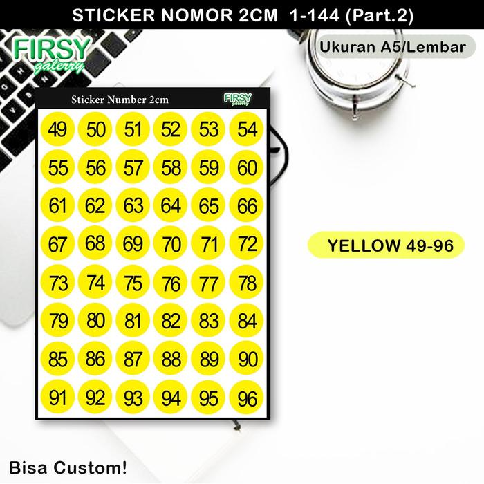 Jual Sticker Nomor 2CM, Stiker Angka 1-100, Label Nomor Bulat, Bisa ...