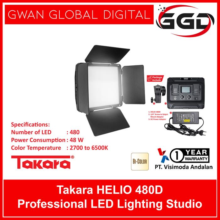 Gambar Takara HELIO 480D Bi-Color LED Lighting Studio Photo Video Light 48W - LED Only dari Gwan Global Digital undefined Tokopedia