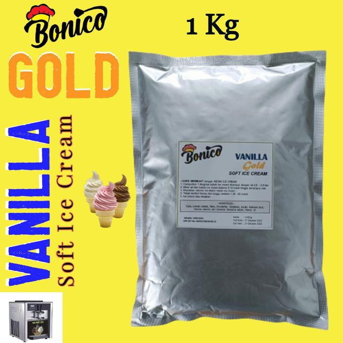 Gambar Bonico VANILLA GOLD Soft Ice Cream Powder 1 kg bubuk es krim VANILA - VANILLA dari Innovasi Shop undefined Tokopedia