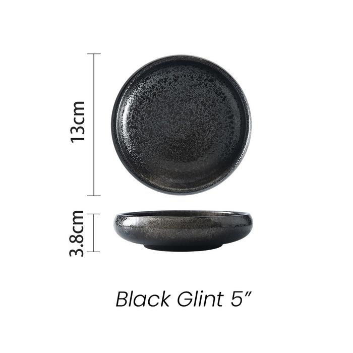 Gambar Mori Korean Banchan Plate / Piring Saji Kecil Banchan Kimchi Side Dish Dessert Keramik Jepang Unik - Black Glint 5" dari Eraque undefined Tokopedia