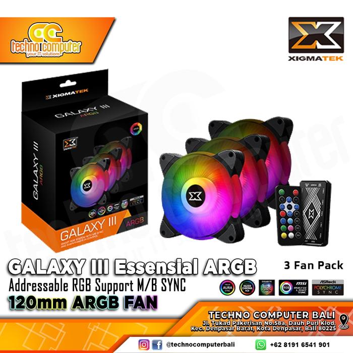 Gambar FAN CASING XIGMATEK GALAXY III Essential ARGB - 120mm ARGB Fan dari Techno Computer Bali undefined Tokopedia