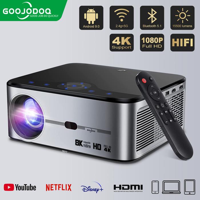 Gambar Wifi 8k Proyektor Full HD 1080p Suport Android  Home Projetor - 2+16G dari GOOJODOQ LOCAL SHOP undefined Tokopedia