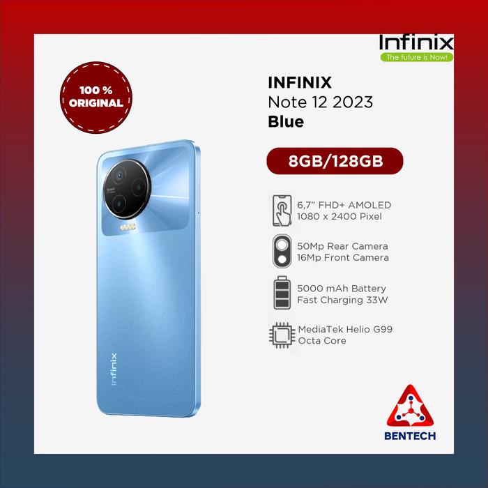 Gambar Infinix Note 12 2023 8/128GB Garansi Resmi - Biru, 8/128 dari BENTECH SHOP undefined Tokopedia