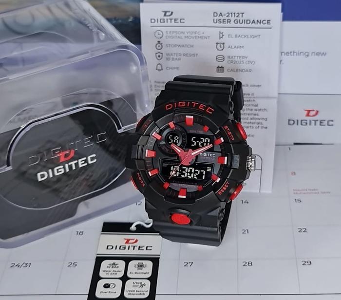 Gambar Jam Tangan Pria Digitec 2112 Dual Time Original Rubber - Merah, 52mm dari Trendy-watches undefined Tokopedia