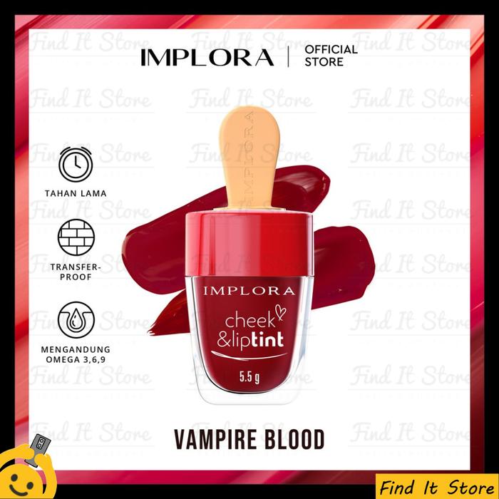 Gambar Implora Cheeck and Liptint BPOM Original - 01VampireBlood dari Find It Store undefined Tokopedia