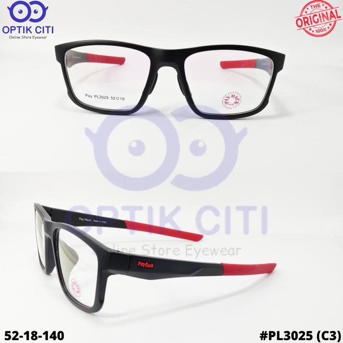 Gambar Kacamata Minus / Plus Pria Sporty Pay Back PL 3025 Original - Hitam mrh (C3) dari Optik Citi Eyewear undefined Tokopedia
