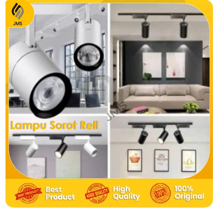 Gambar LAMPU SOROT REL LED SPOTLIGHT PROJECTOR TRACK LIGHT SPOT LIGHT TOKO - 15W-BODY HITAM, PUTIH-6000K dari JMS LIGHTING undefined Tokopedia