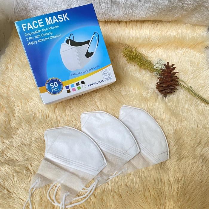 Gambar Masker 3ply DUCKBILL IMPORT face DUCK 3 ply face mask isi 10 dan 50pc - DB GARIS WHT 50 dari PAYDAY STORE_NEW undefined Tokopedia
