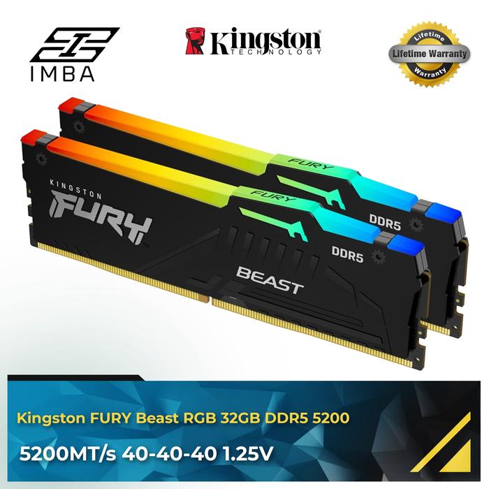 DDR5】Kingston DDR5 5200MHz 16x2 32GB MEMORIA 16GB DDR5 KINGSTON