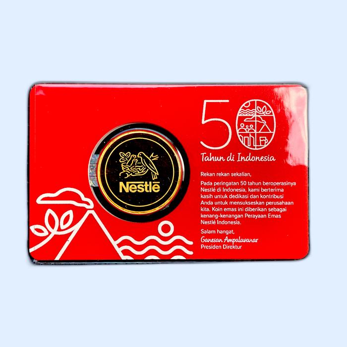 Gambar koin emas 50 tahun Nestle Indonesia 10gr dari tokomas iqbal undefined Tokopedia