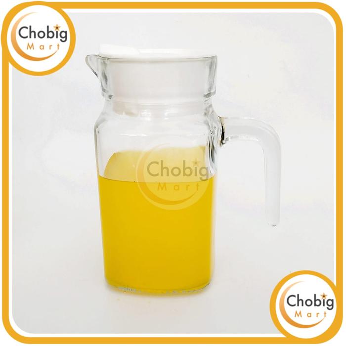 Gambar Pitcher Kaca Ceret Bening 500ml Jug Jus Teko Air Minum Water Glass SQP - Polos Putih dari Chobig Mart undefined Tokopedia