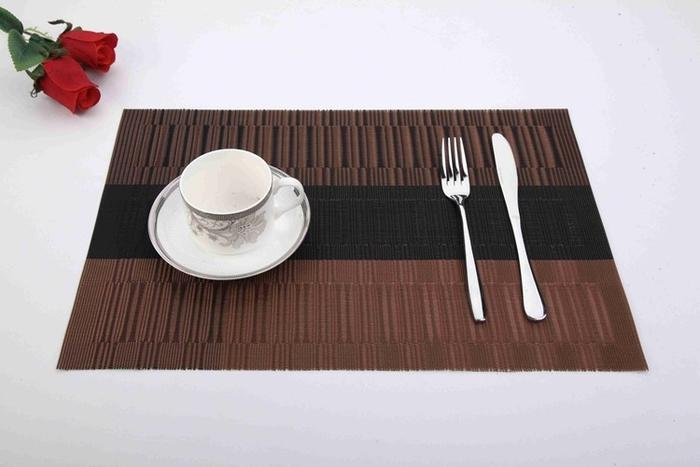 Gambar Alas Piring Makan / Placemat Tatakan Piring Ringan - Coffee+Black dari Home Decor Zega undefined Tokopedia