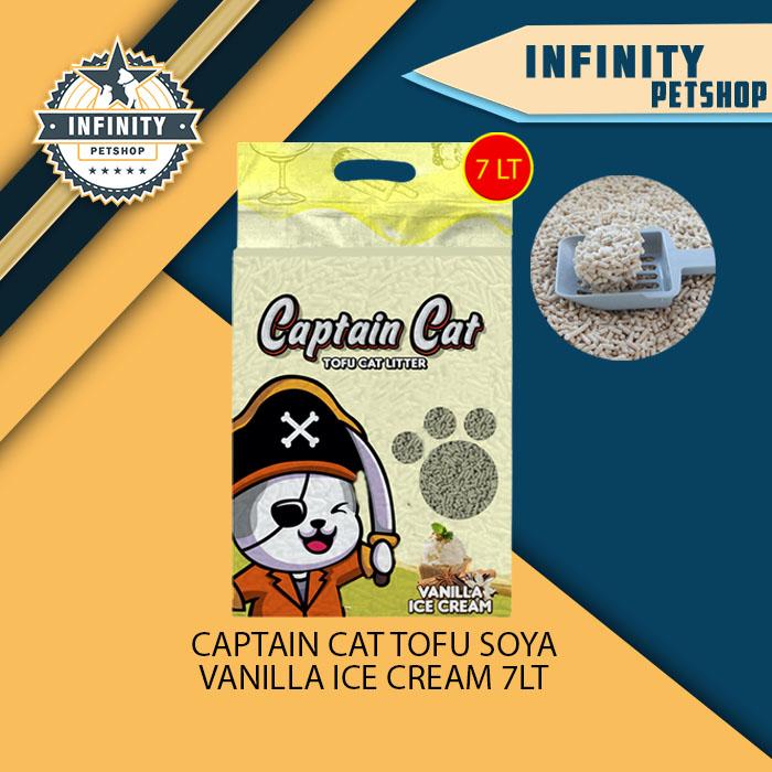 Gambar Pasir Kucing Gumpal Wangi Captain tofu soya 7 Litter - VANILLA ICE CRE dari Infinity Pet shop_NEW undefined Tokopedia