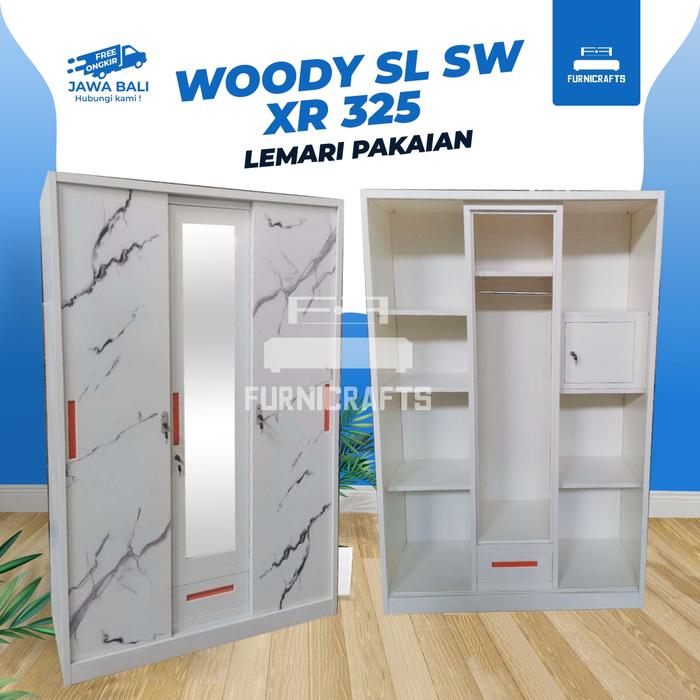 Gambar LEMARI PAKAIAN BESI / PLAT PINTU SLIDING / GESER 120 MURAH/WOODY SL SW - XR325 dari Furnicrafts Store undefined Tokopedia