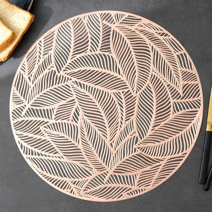 Gambar Tatakan Piring / Placemat PVC / Table Mat High Quality Import - Rose Gold dari Home Decor Zega undefined Tokopedia