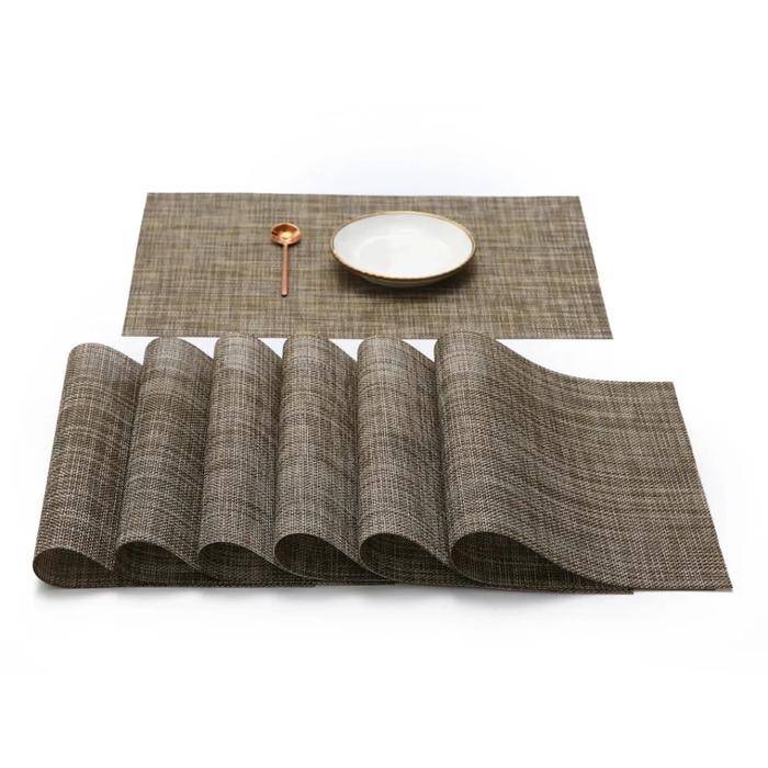 Gambar Tatakan Piring PVC Ringan Modern Minimalis Tahan Panas Table Mat - Brown dari Home Decor Zega undefined Tokopedia