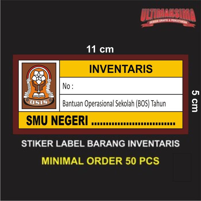 Sticker Inventaris Jual Stiker Inventaris untuk Label Barang Kantor/Sekolah model Cromo ...