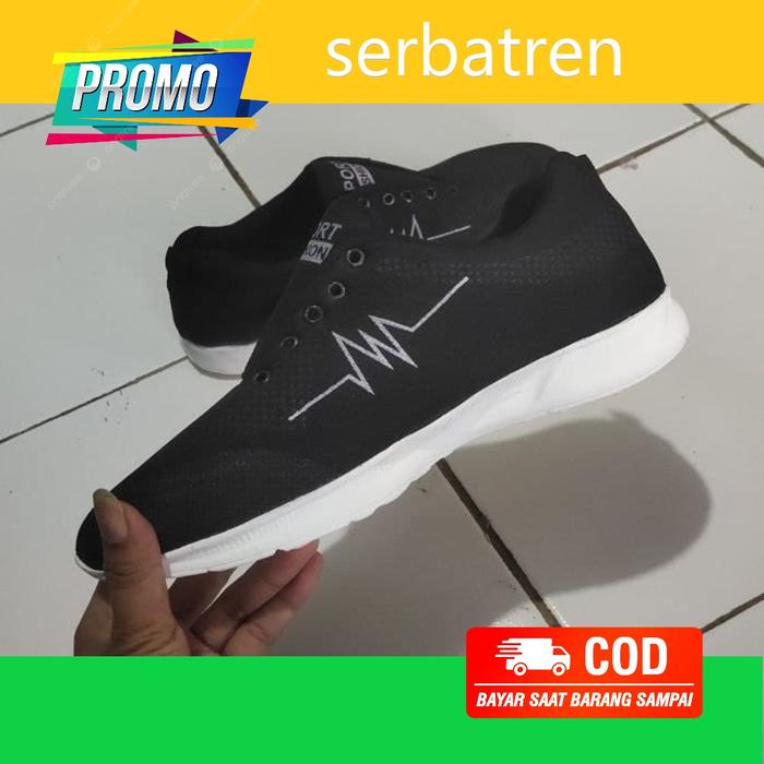 Sepatu Sport Sneakers Casual Olahraga Pria Keren Petir Abu-abu, 40 di  Serbatren Tokopedia