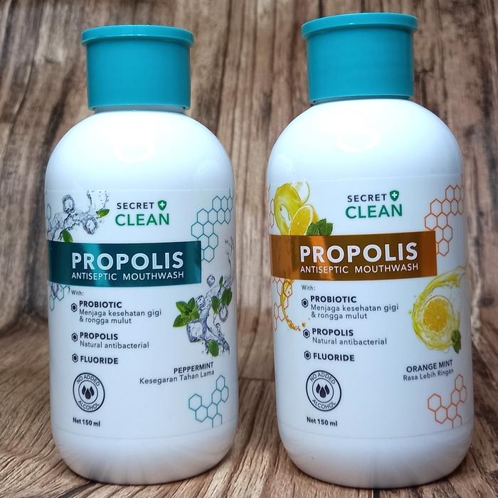 OBAT KUMUR BAU MULUT KARANG GIGI BERLUBANG PROPOLIS - Peppermint