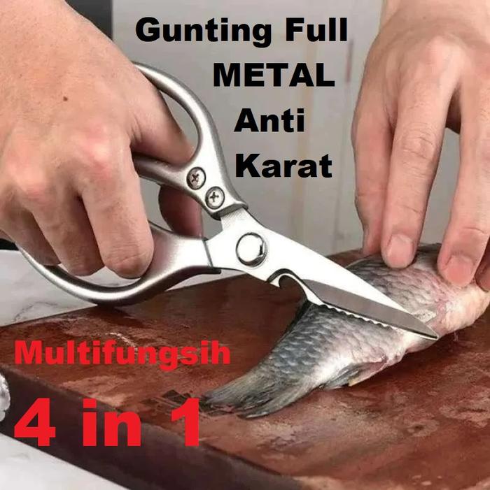 Gambar Gunting Daging made jepang 4 IN 1 GUNTING Dapur Stainless FULL metal - GUNTING SILVER dari Topmarkatop99 undefined Tokopedia
