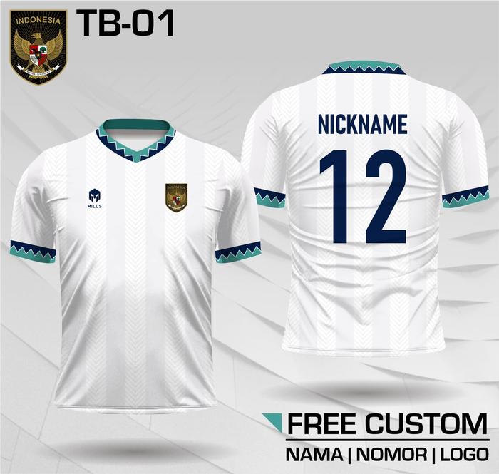 Gambar jersey timnas sepak bola indonesia terbaru 2022 custom nama dan nomor - Putih, XS dari jmxfactory undefined Tokopedia