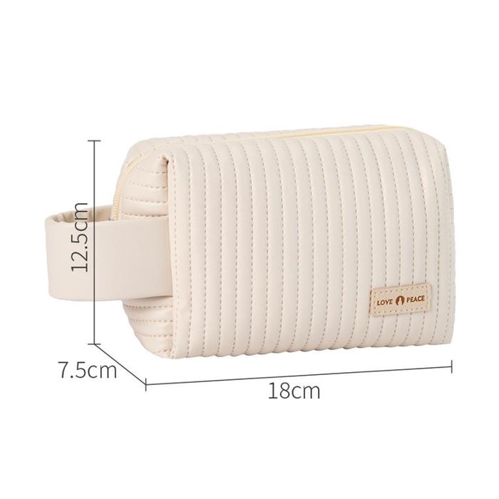 Gambar Tas Kosmetik Travel Pouch Make Up Bag Washbag Makeup Skincare Wanita - M - Beige, Cake Series Bag dari Tokuin undefined Tokopedia