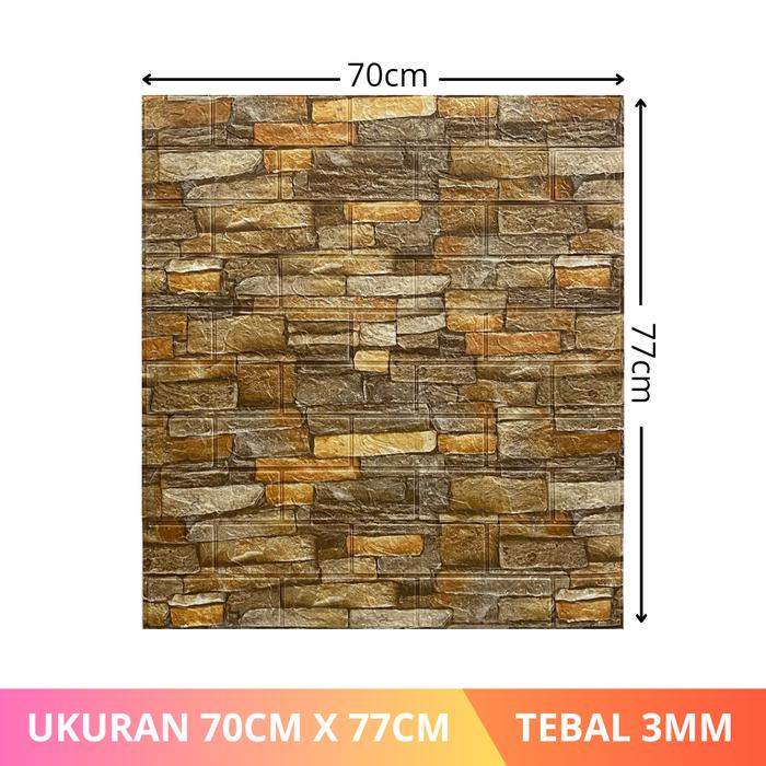 Promo Wallpaper Dinding 3D Foam Batu Bata 70cm x 77cm - BatuAlam Coklat ...
